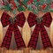2 Pieces Christmas Red Bows Christmas Wreath Bows Xmas Buffalo Plaid Bows with Pine Cones Ornaments for Christmas Tree Indoor Outdoor Decorations (Black, Red, Green)